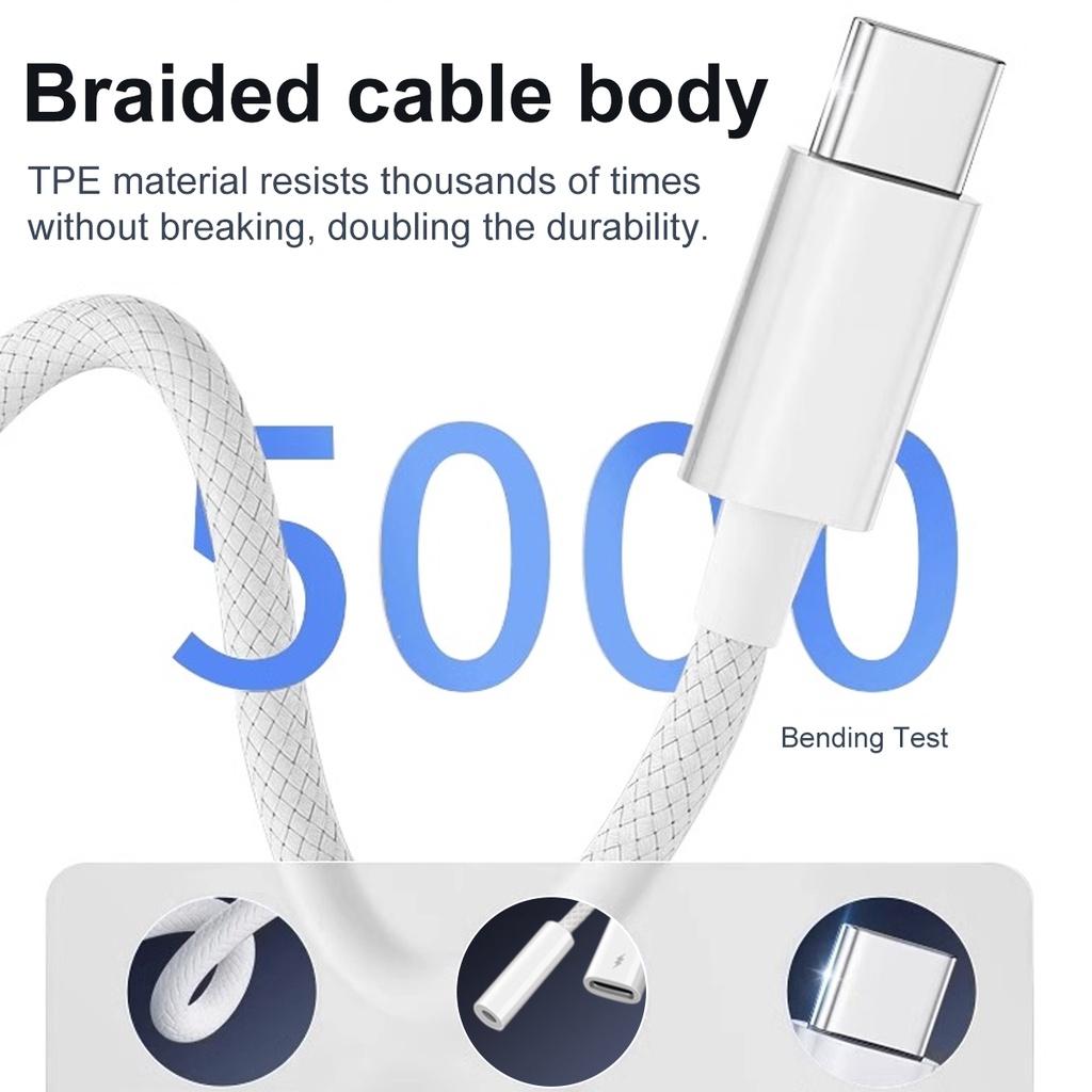 FONKEN 2 In 1 Braided Type-C Charging Audio Adapter Cable USB C To Type-C/3.5mm/iOS Headphone Converter Suitable For IPh 15 Android Phone