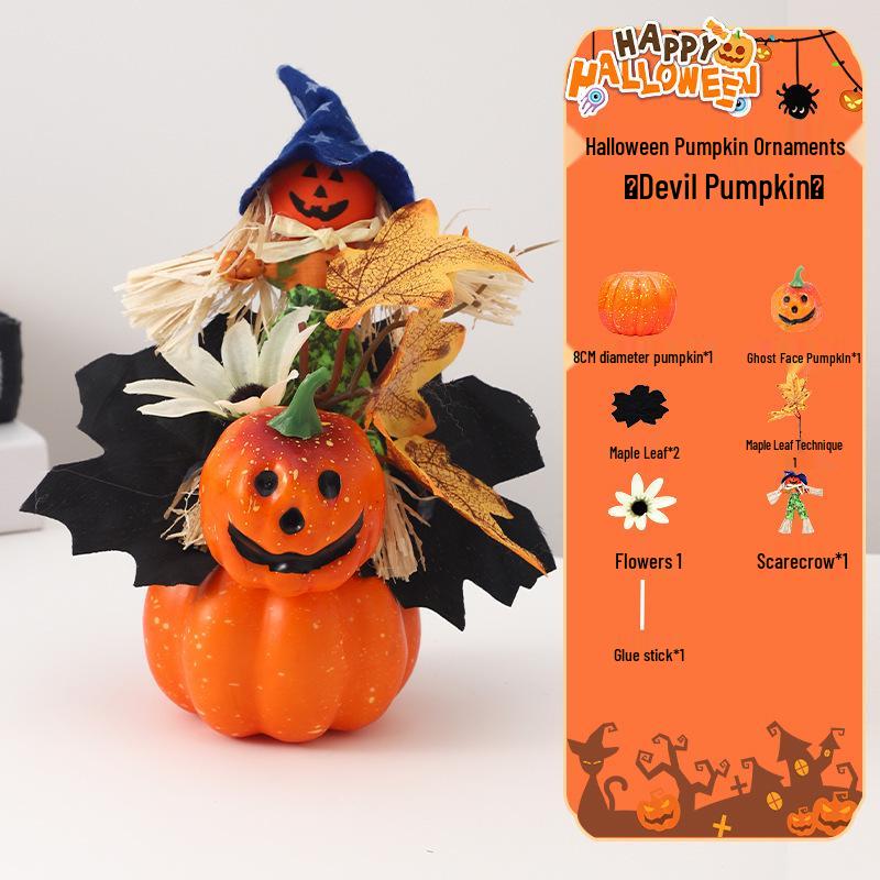 Children's Handmade DIY Halloween Pumpkin Decorations for Indoor Scenes