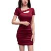 Scheming Spicy Girl U-neck Sexy Summer Dress: Figure-Hugging, Ruched, Slimming Hip-Hugging Skirt