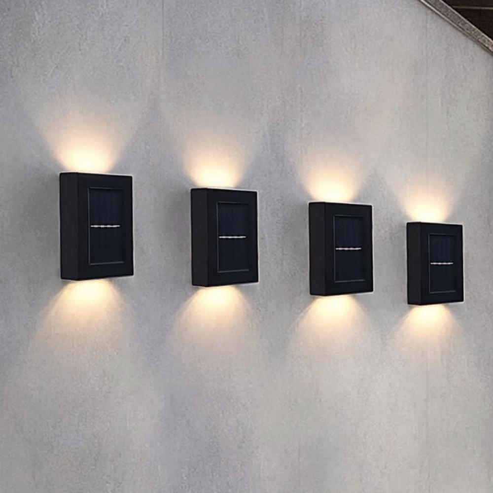 2Pcs Solar Powered Solar Wall Light Waterproof Solar Garden Light LED Solar Light  Home Balcony
