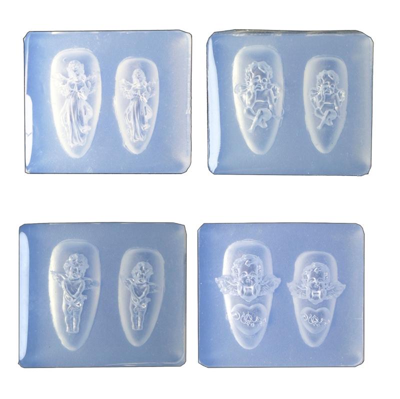 

Reusable Silicone Nail Art Mold With 3D Carved Angel Design For DIY Nail Charm And Jewelry Making Accessories 1