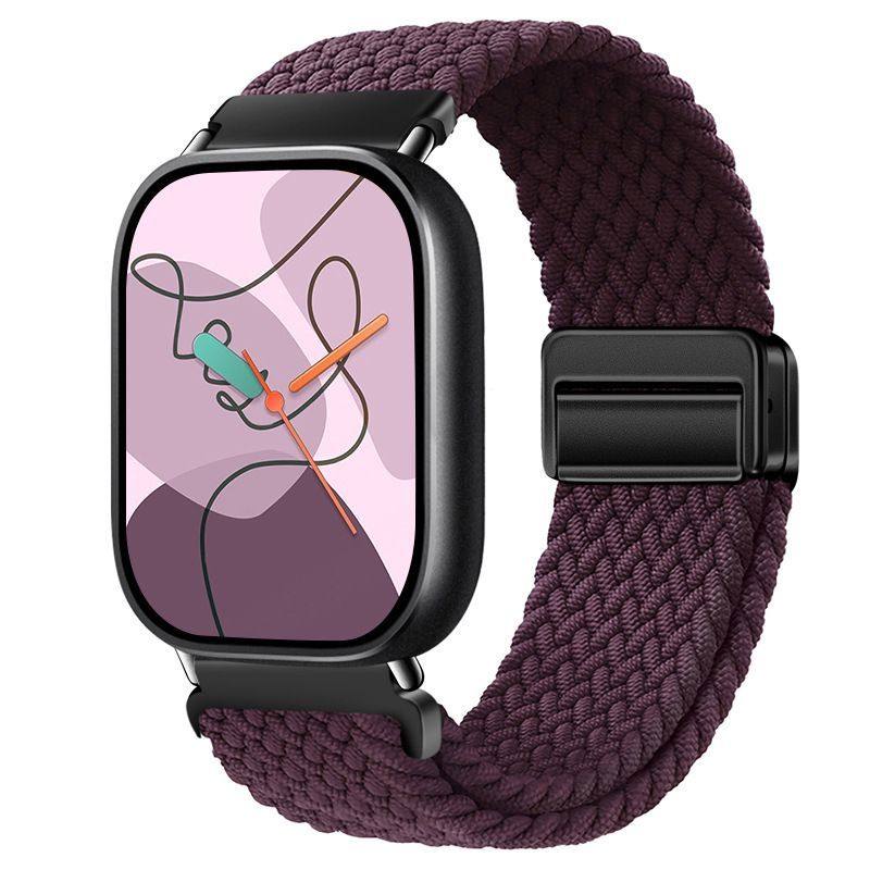 For Redmi Watch 6/5/4 XiaoMi Mi Band 8 Pro Quick Release Magnetic Woven Nylon Band Adjustable Breathable Sport Wristband