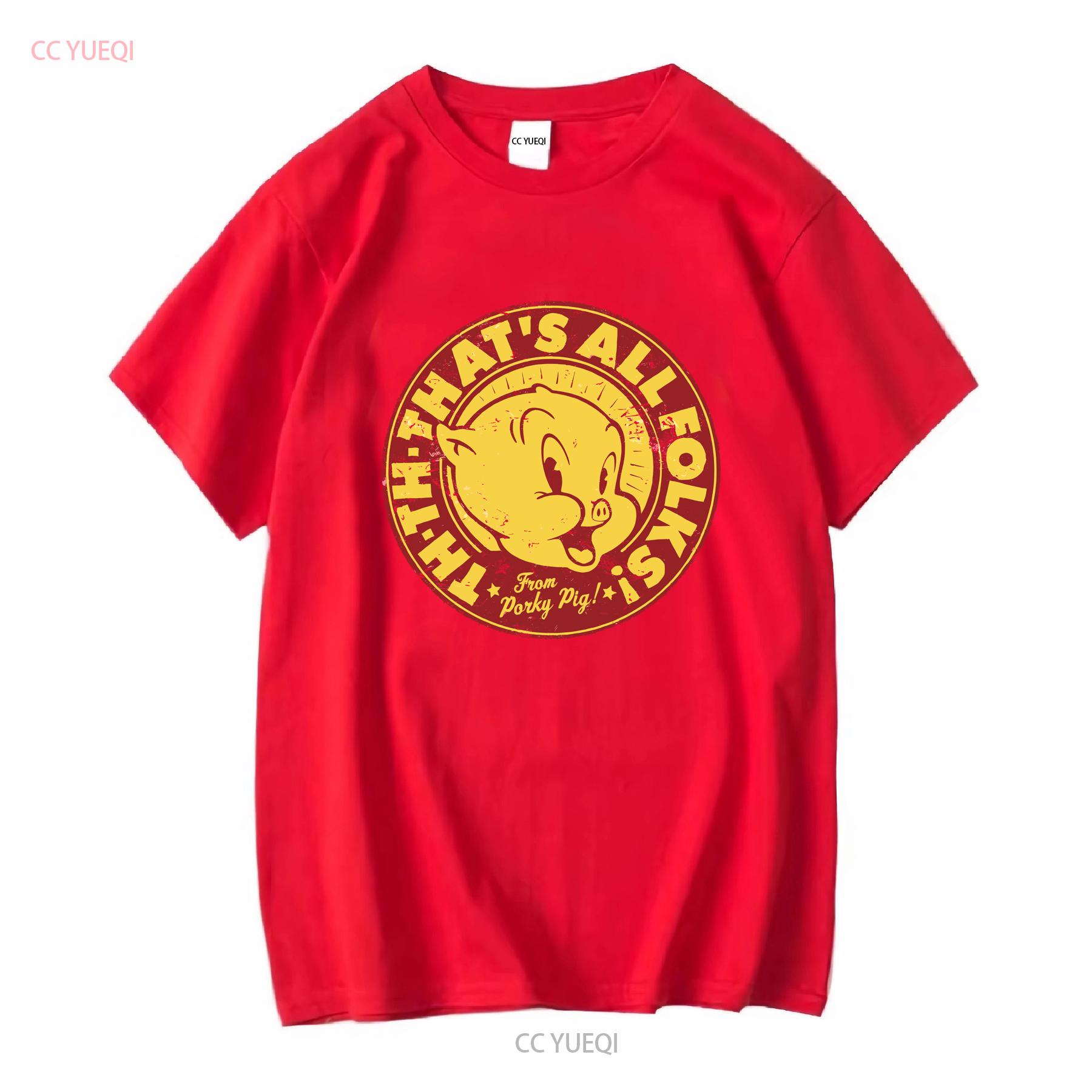

Officially Licensed Porky Pig Thats All People 3XL 4XL 5XL Mens T Shirt long or short sleeves vintage Washed Versatile S