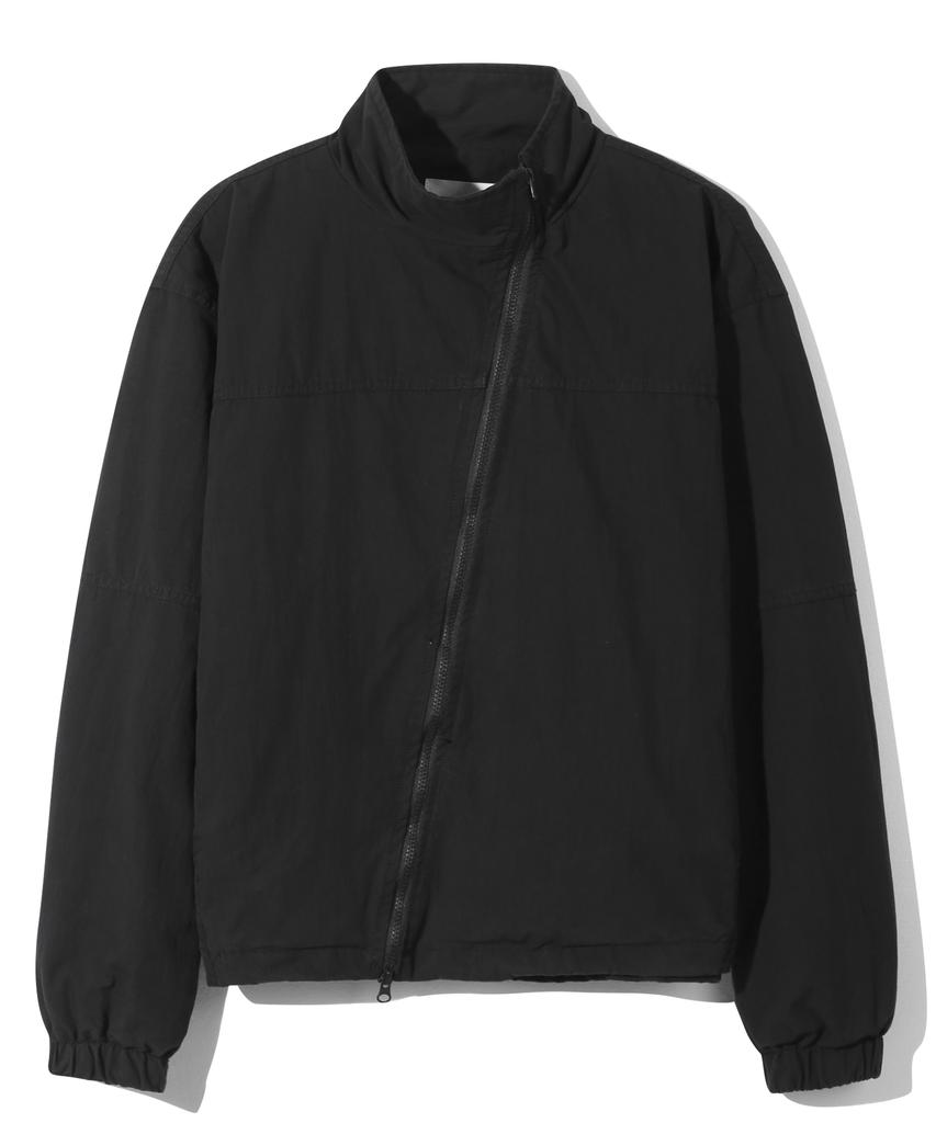 Basemoment Diagonal Cn Washed Zip-Up Jacket Black