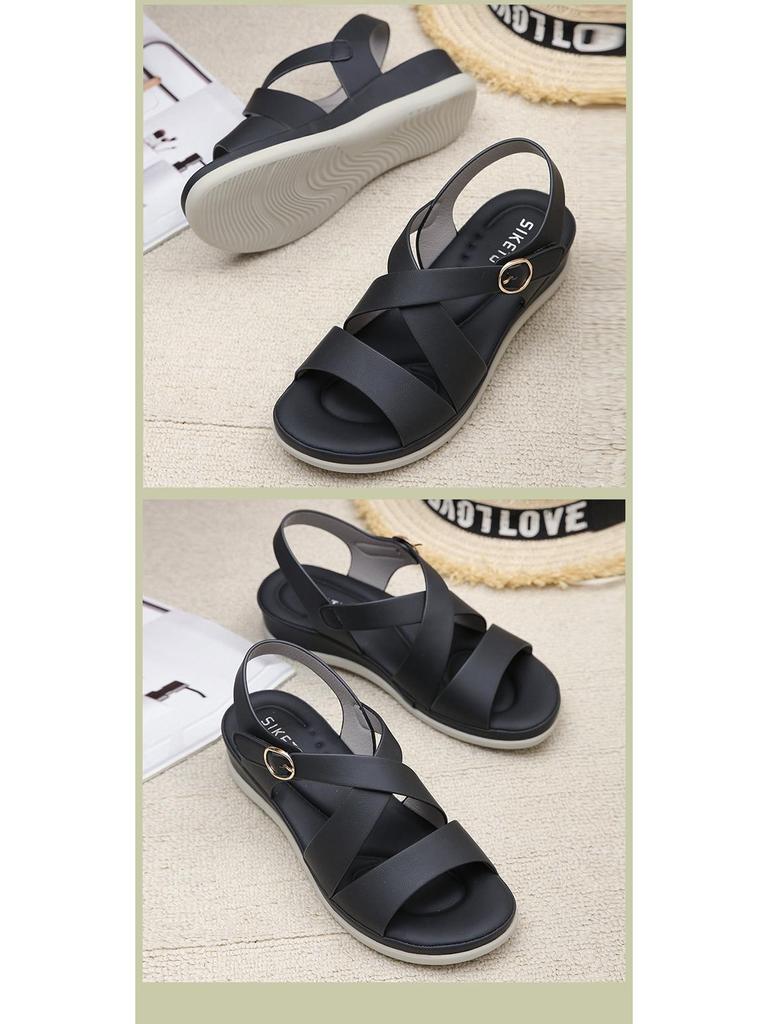 Women's Summer 2025 Sweet Sandals: Plus Size, Thick Sole, Fashionable Beach Sandals