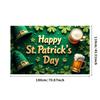 St Patricks Day Backdrop Banner With Beer Mug And Clover Party Event Decoration Photo Booth photography Background Props