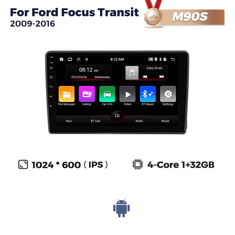 Navifly 8Core 2Din Android Car Radio For Ford Focus II C-Max S-Max Fusion Transit Galaxy Kuga 2006-2011 Multimedia Player GPS BT