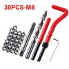 30pcs M5/M6/M8Thread Repair Set Metric Thread Insert Repair Tools Thread Repaire Kit Compatible Car Pro Coil Tools