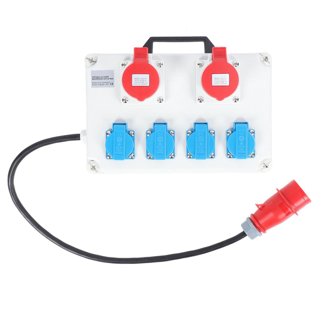 Waterproof Socket Box with Handle Compact Distribution Box Multi Sockets Power Junction Box AC