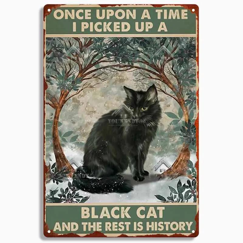 Retro Blechschild Plakette Metall Vintage Lustige Katzenkunst Poster Heimdekoration für Wohnzimmer Haustierbedarf Wanddekoration