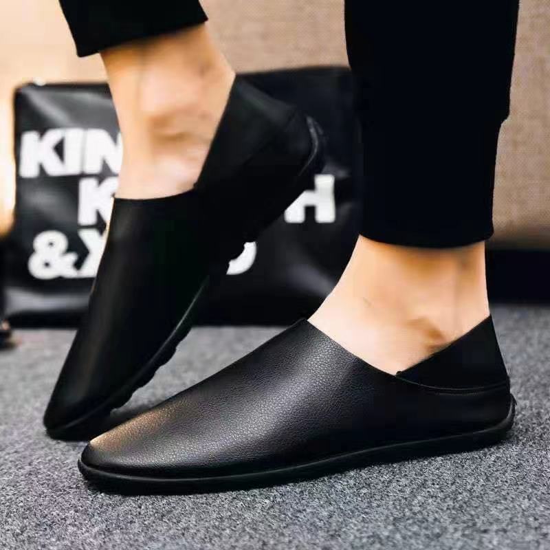 New Autumn Men's Leather Shoes Lightweight Breathable Casual Shoes Breathable Trendy Men's Shoes British Style Business Leather Shoes