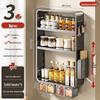 Aluminum Kitchen Organizer Rack with Hooks and Chopstick Holder