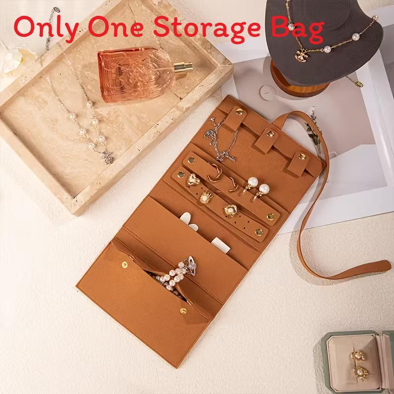 Modern Simple Leather Jewelry Pouch With Soft Design For Travel And Gift Use