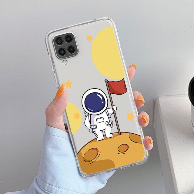 

Прозрачный чехол с милым мультяшным астронавтом и планетой для Samsung Galaxy A52 A12 A51 A32 A21s A71 A32 A22 50 A70 A31 A72 5G, чехол для телефона Samsung A20e