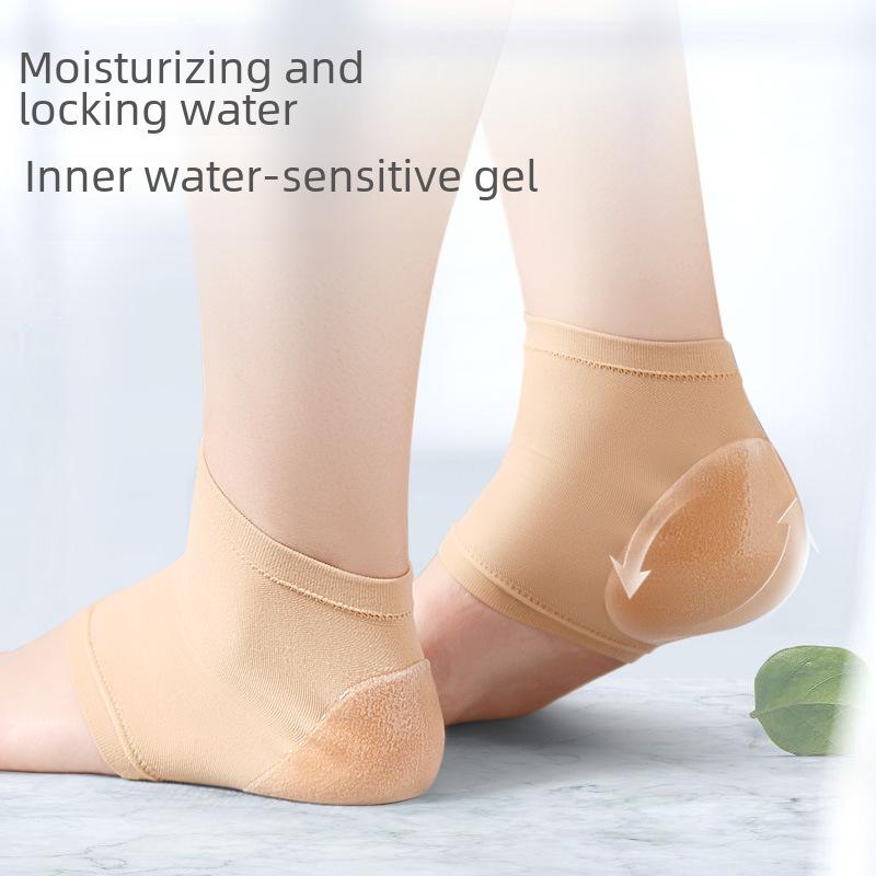 Silicone Moisturizing Heel Protector Socks - Anti-Crack Cotton Cover for Men and Women