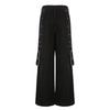 Punk Dark Street Style Wide Leg Pants Women Sheer Mesh Patchwork Loose Trousers