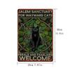 Witch Cat Metal Wall Art Vintage Home Decor Gothic Plaque