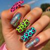 European & American Wearable Rainbow Leopard Print Detachable False Nails
