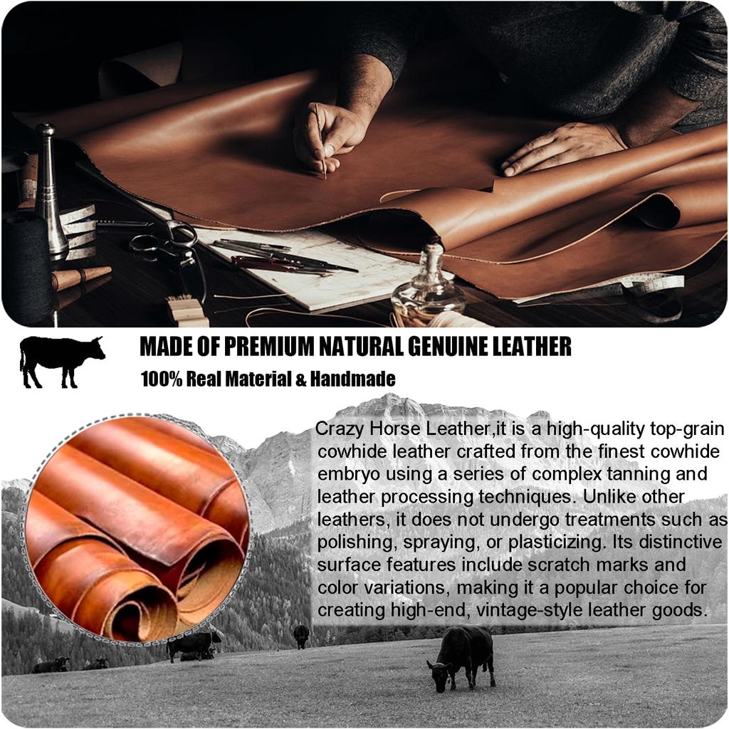 Crazy Horse Leather Passport with Card Unisex [XGUO] Case, Lightweight, Slots, Handmade,