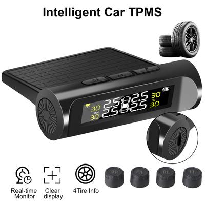 Bandentemperatuur Alarm Digitaal LCD Display Auto Beveiligingsalarmsystemen Bandenspanningscontrolesysteem Universeel met 4 Externe Sensoren Auto TPMS