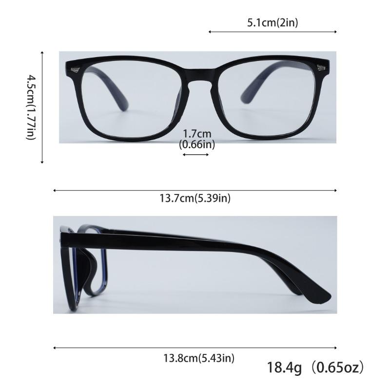 [Vintage Eyeglasses] 2 Pairs Vintage Style Square Frame Eyeglasses | Black & Clear with Metallic Accents