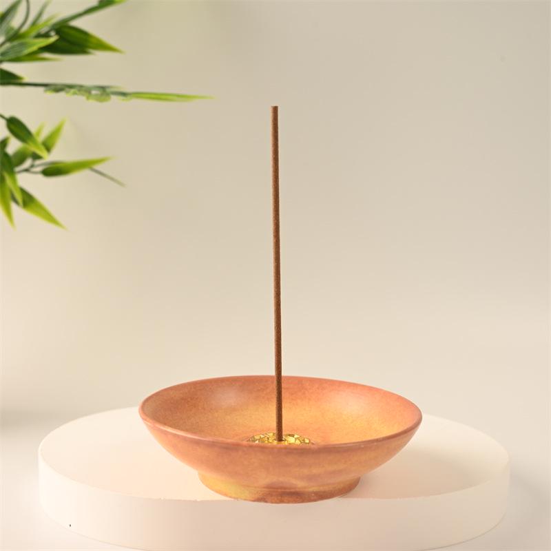 Minimalist Ceramic Incense Stick Holder - Round Colored Plate for Home Decor