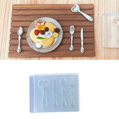 Stampo in Silicone per Alimenti per Artigianato con Resina Forma Elegante di Coltello e Forchetta Stampo per Artigianato Accessori Decorativi