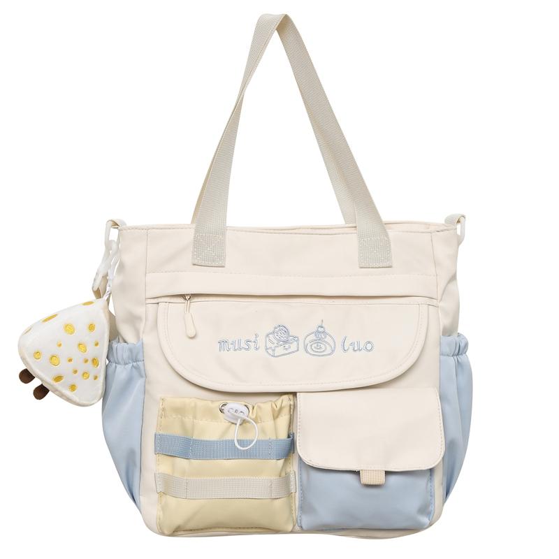 Damska Torba na Ramię Torba Studencka Color Block Torba Crossbody z Portmonetką