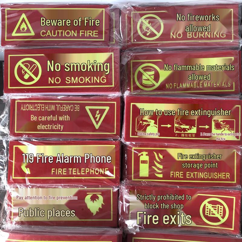 WEZHO Luminous PVC Electrical Hazard Warning Signs CN plug (adapter included)