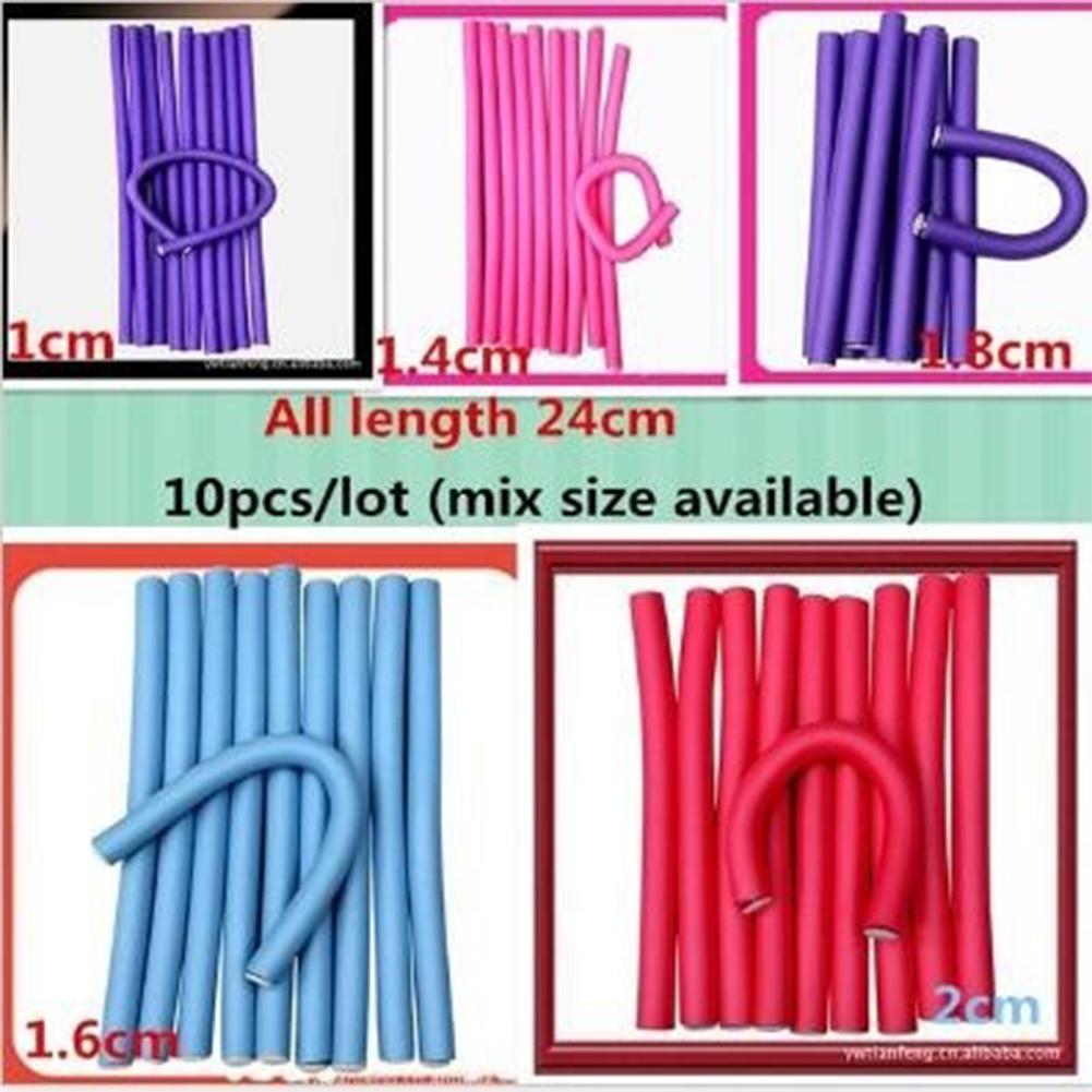10pcs Universal Rod Stick Curling Iron Tool Rubber Curler Salon Home Hairdressing Tools