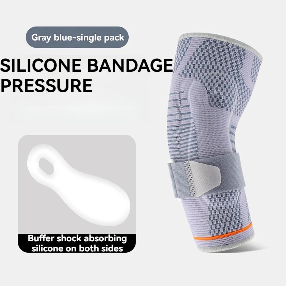 Pads Silicone Compression Elbow Protection Sports Injuries 3D Knit Adjustable Elbow Support Tennis Basketball Unisex 1Pcs Elbow M