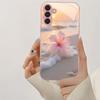 Funda de cristal para teléfono con diseño de flor de playa adecuada para Samsung Galaxy S26 S25 S24 S23 S22 S20 FE/Ultra/Plus cubierta trasera a prueba de golpes