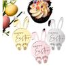 6pcs Acrylic Cupcake Decor Toppers Happy Easter Bunny Pattern Tags Rabbit Cake Toppers  Easter Party