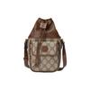 Mini Borsa a Secchiello GG Supreme Pelle Beige Marrone e Bordi in Tela Ferramenta Dorata Borsa a Tracolla per Uomo Donna per il Pendolarismo Quotidiano 746303-9AADJ-9745