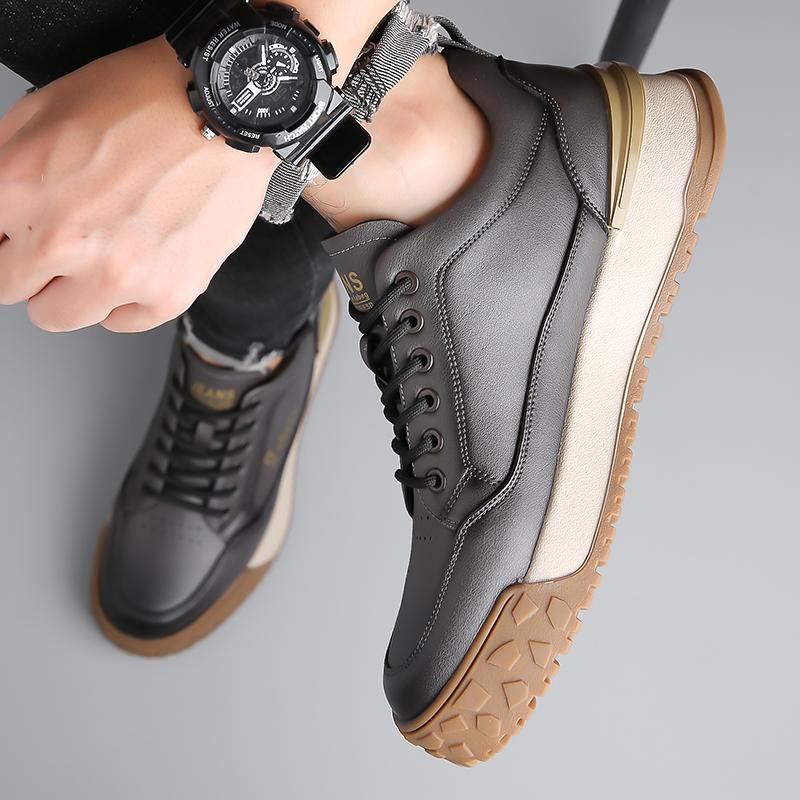 Herrskor Designade Sneakers Nya Högkvalitativa Läder Flats Bekväma Casual Utomhusskor Skateboardskor Herr Casual Skor