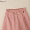 ZANZEA Womens Summer Solid Color Casual Culottes Shorts