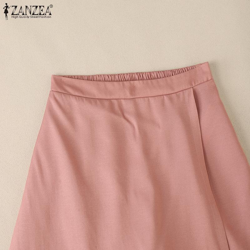 ZANZEA Womens Summer Solid Color Casual Culottes Shorts