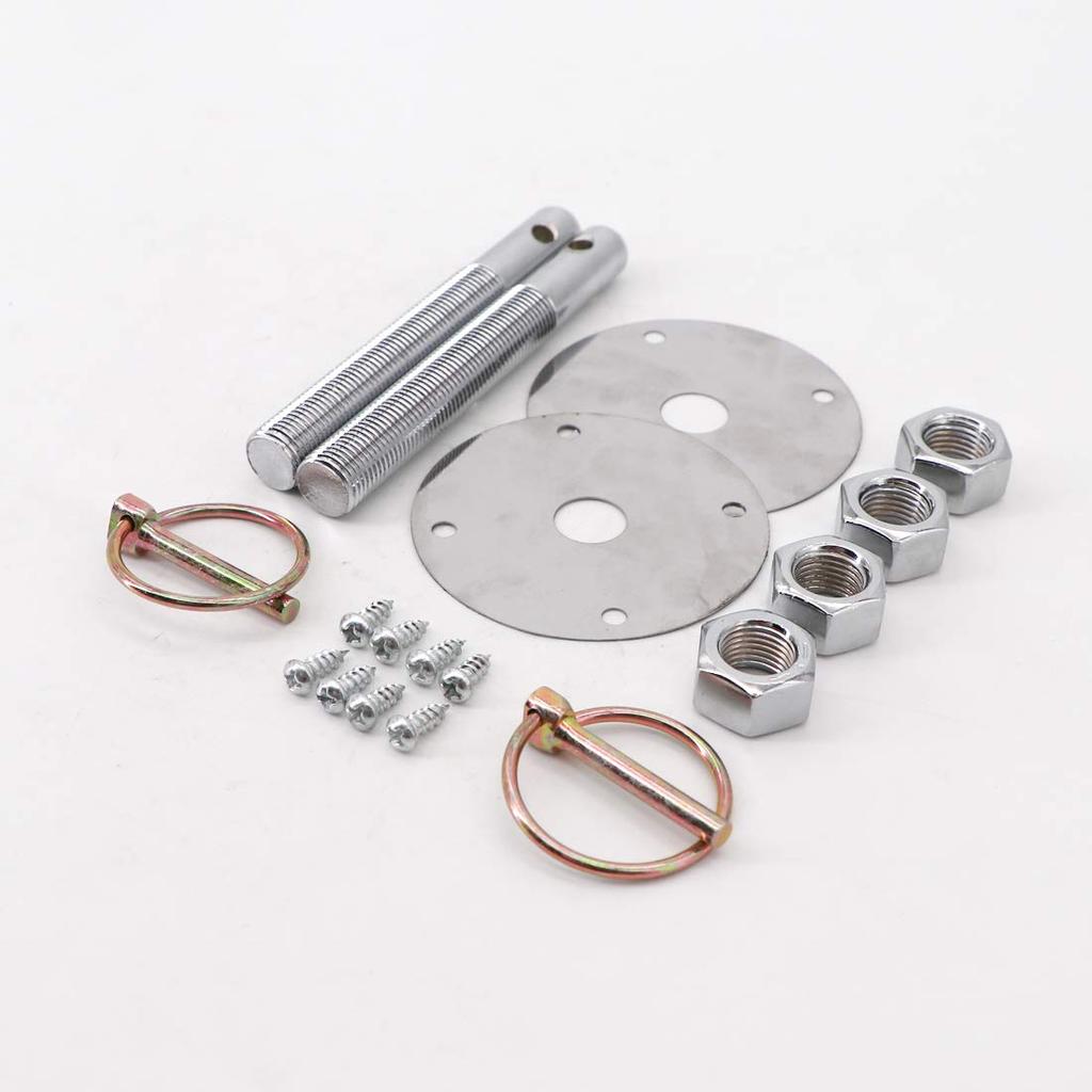 KIPA Stainless Hood Pin Set Chrome Hardware For Chevy Ford Mopar Drag Racing Race Durable # 4056