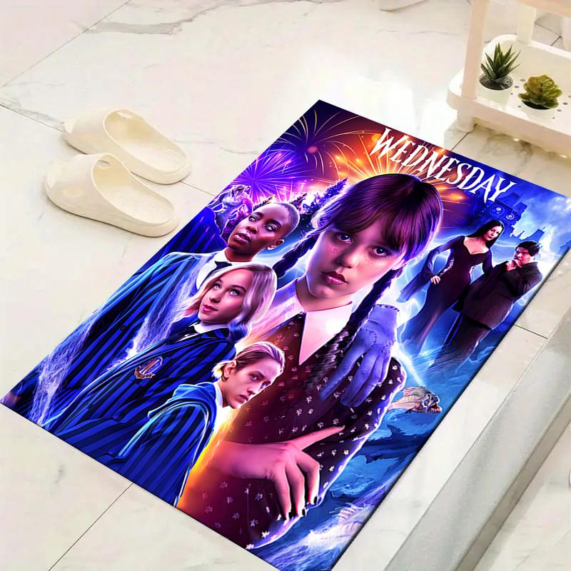 1Pc Wednesday Addams Family Rug, Office Carpet Indoor Outdoor Doormat, Non-Slip, Comfortable, Living, Christmas Halloween,  Xmas Gift L1207
