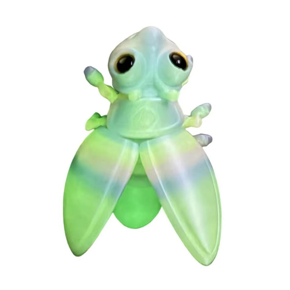Creative 3D Printed Luminous Firefly Figurines Cute Glowing Tail 3D Printed Firefly Model Artificial Handmade