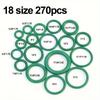 270pcs Green High-Quality Rubber O-Ring Kit - 18 Sizes Heavy-Duty Multi-Purpose Seals for Automotive, Plumbing, HVAC