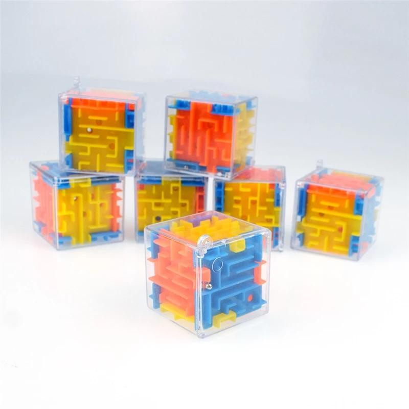 5/10 Buc Mini Cub Labirint 3D, Puzzle-uri Gravitaționale pentru Creier pentru Copii Adulți, Mini Puzzle Mental pentru Provocări Dificile cu Bilă Labirint 3D, pentru Premiu la Clasă