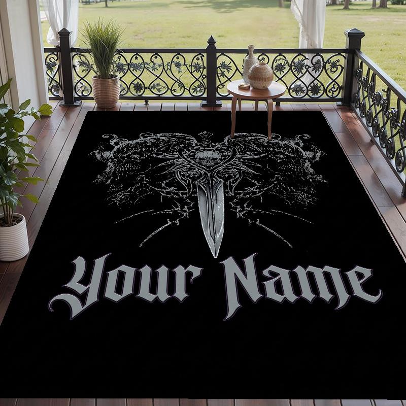 Custom Name Bring Me the Horizon Crystal Velvet Floor Rug Personalized Text Soft Carpet Home Decor