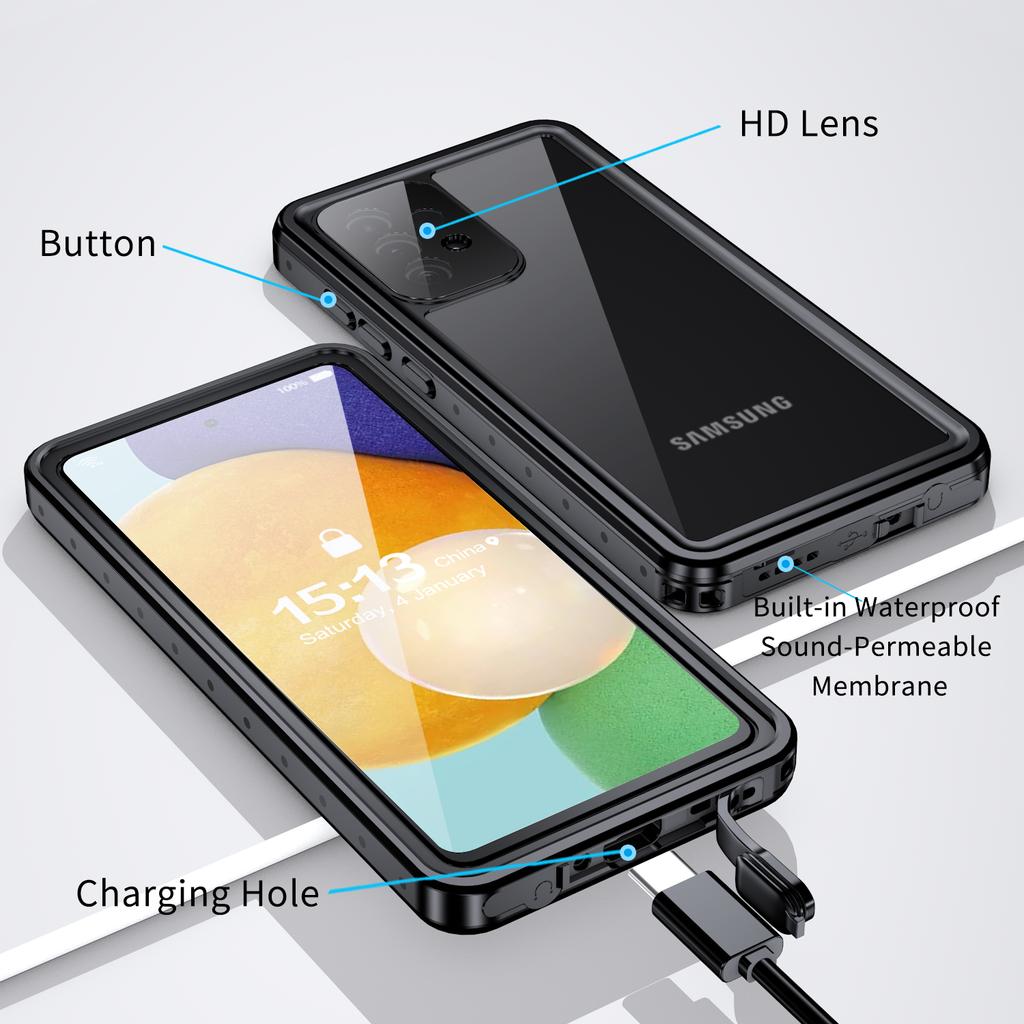 REDPEPPER For Samsung Galaxy A52s 5G/A52 5G/A52 4G Case IP68 Waterproof PC+TPU Phone Cover