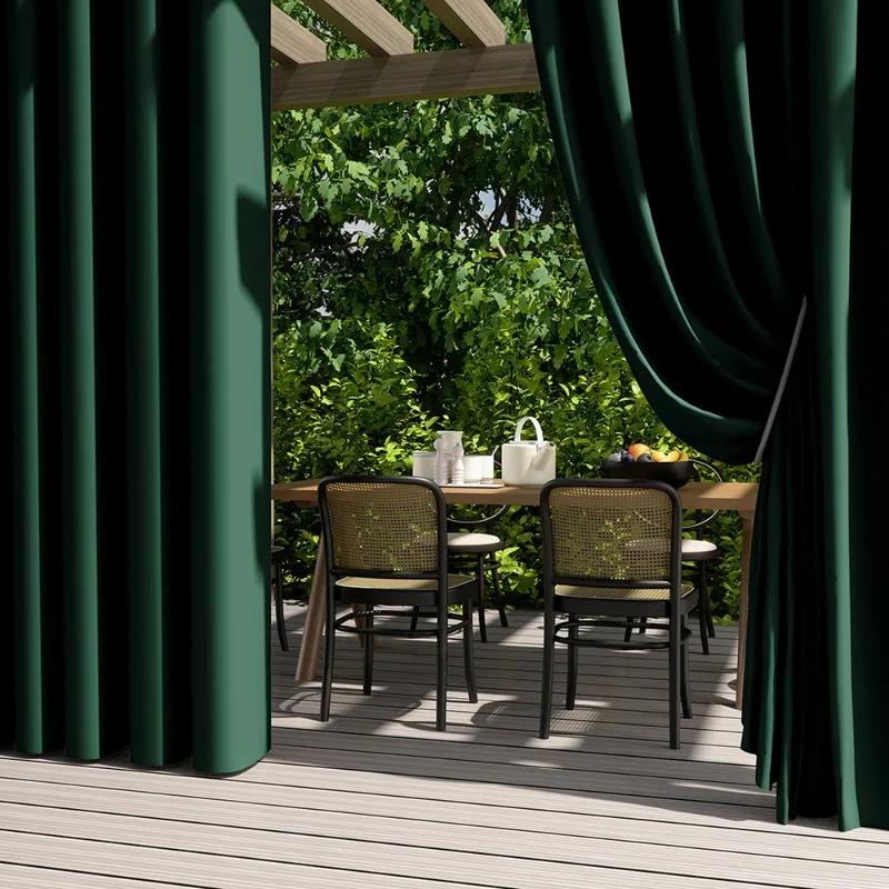 Solid Color Exterior Curtain Suitable  Waterproof Oxford Cloth Privacy Grommet Curtain For Gazebo Front Porch Pergola Patio