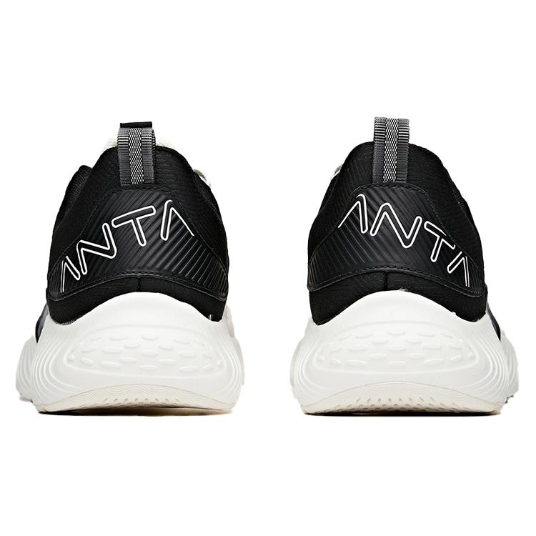 Anta Cushioning Slip Resistant Abrasion Resistant Breathable Low top Running Shoes Men's White Black 112025587-8