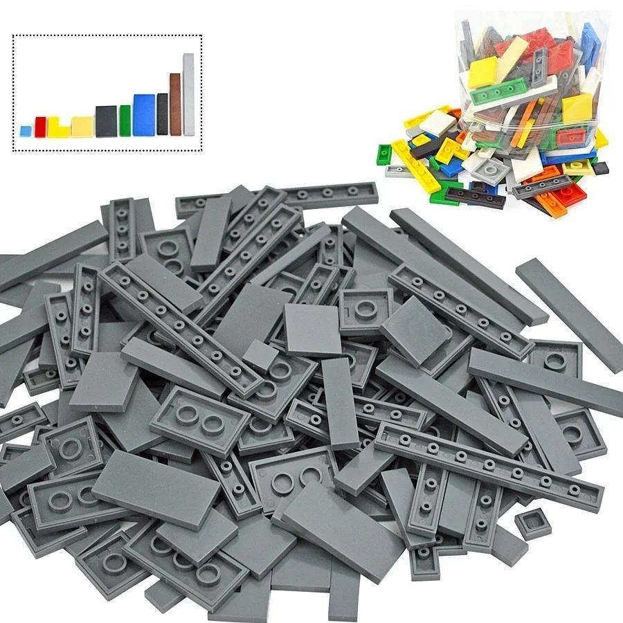 150PCS  DIY Model Smooth Thin Building Blocks MOC Multicolour Toy Parts Bulk Figures Flat Tile Bricks Educational Children Toys Gift Leduo