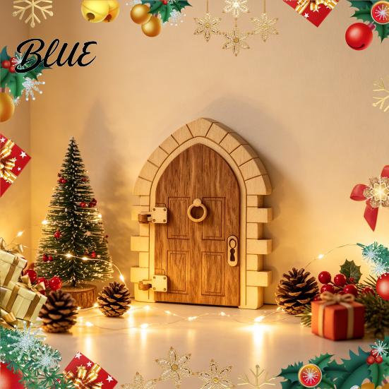 Wooden Fairy Door Ornament Gnome Tabletop Ornament Mini Elf Figurine Whimsical Small Ornaments for Corners Tale Home Garden Decor Magical