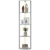 LED Floor Lamp with Shelves, Dimmable Standing Lamp with Foot Switch for Living Room, Bedroom, Grey
