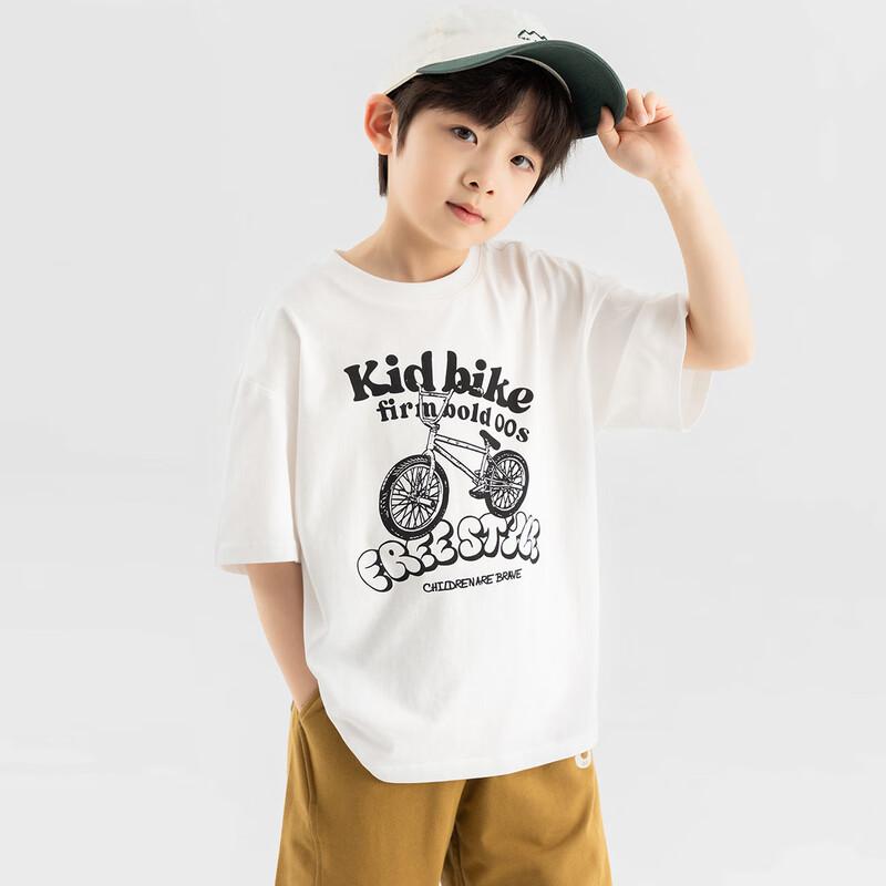 Duoduojia Boys  Round Neck Cool-Feel Breathable Cotton T-Shirt 110
